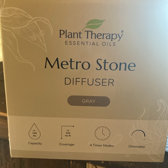 NEW in box Plant Therapy essential Oil diffuser stone electric gray - Picture 4 of 4